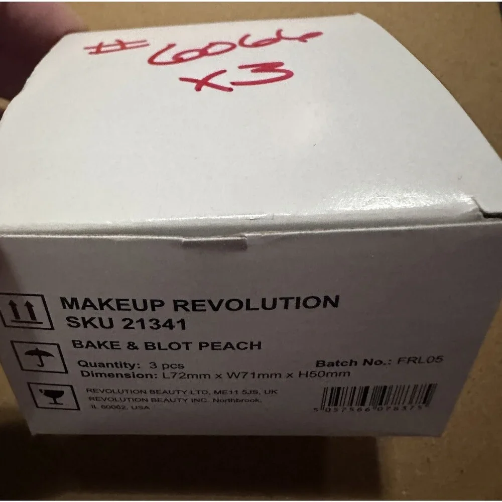 Makeup Revolution Bake & Blot Peach Setting Powder 3Pc Lot New